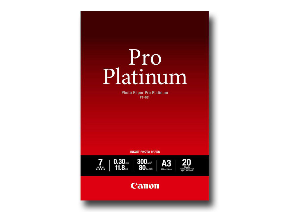 Canon Photo Paper Pro Platinum - A3 (297 x 420 mm) - 300 g/m² - 20 Blatt Fotopapier - f 1/4 r PIXMA Pro9000, Pro9500