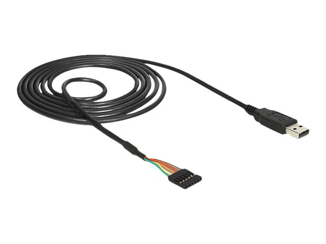DeLock USB Stecker > TTL 6 Pin Pinheader Buchse - Serieller Adapter - USB 2.0 - Seriell - Schwarz