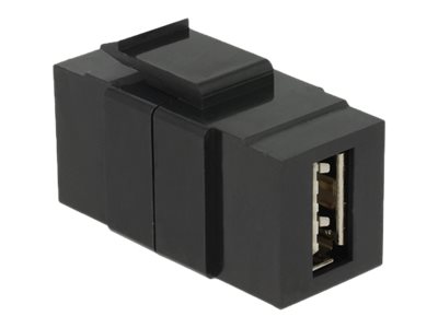 Delock Keystone module - USB-Adapter - USB (W) zu USB (W) - USB 2.0 - umkehrbarer A-Stecker - Schwarz