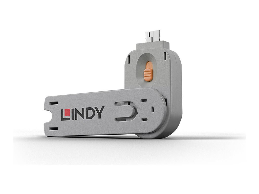 Lindy USB Type A Port Blocker Key - USB-Portblocker - orange