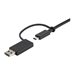 StarTech.com 1m USB-C Kabel mit USB-A Adapter Dongle - Hybrid 2-in-1 USB-C Kabel mit USB-A - USB-C auf USB-C (10Gbit/s - 100W PD