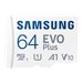 Samsung EVO Plus MB-MC64S - Flash-Speicherkarte (microSDXC-an-SD-Adapter inbegriffen) - 64 GB - A1 / Video Class V10 / UHS-I U1 