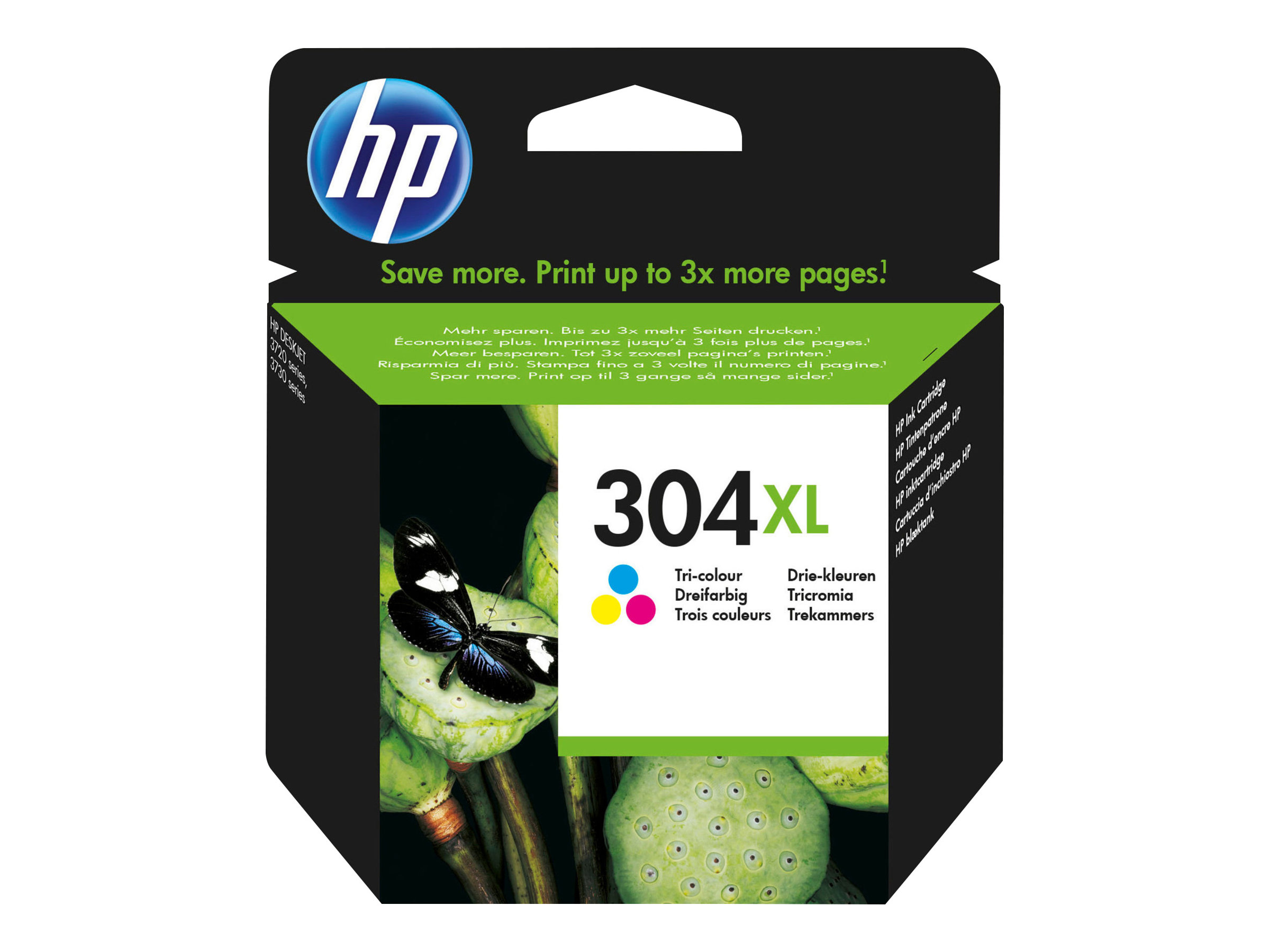 HP 304XL - Hohe Ergiebigkeit - Farbe (Cyan, Magenta, Gelb) - Original - Tintenpatrone - fr AMP 130; Deskjet 26XX, 37XX; Envy 50