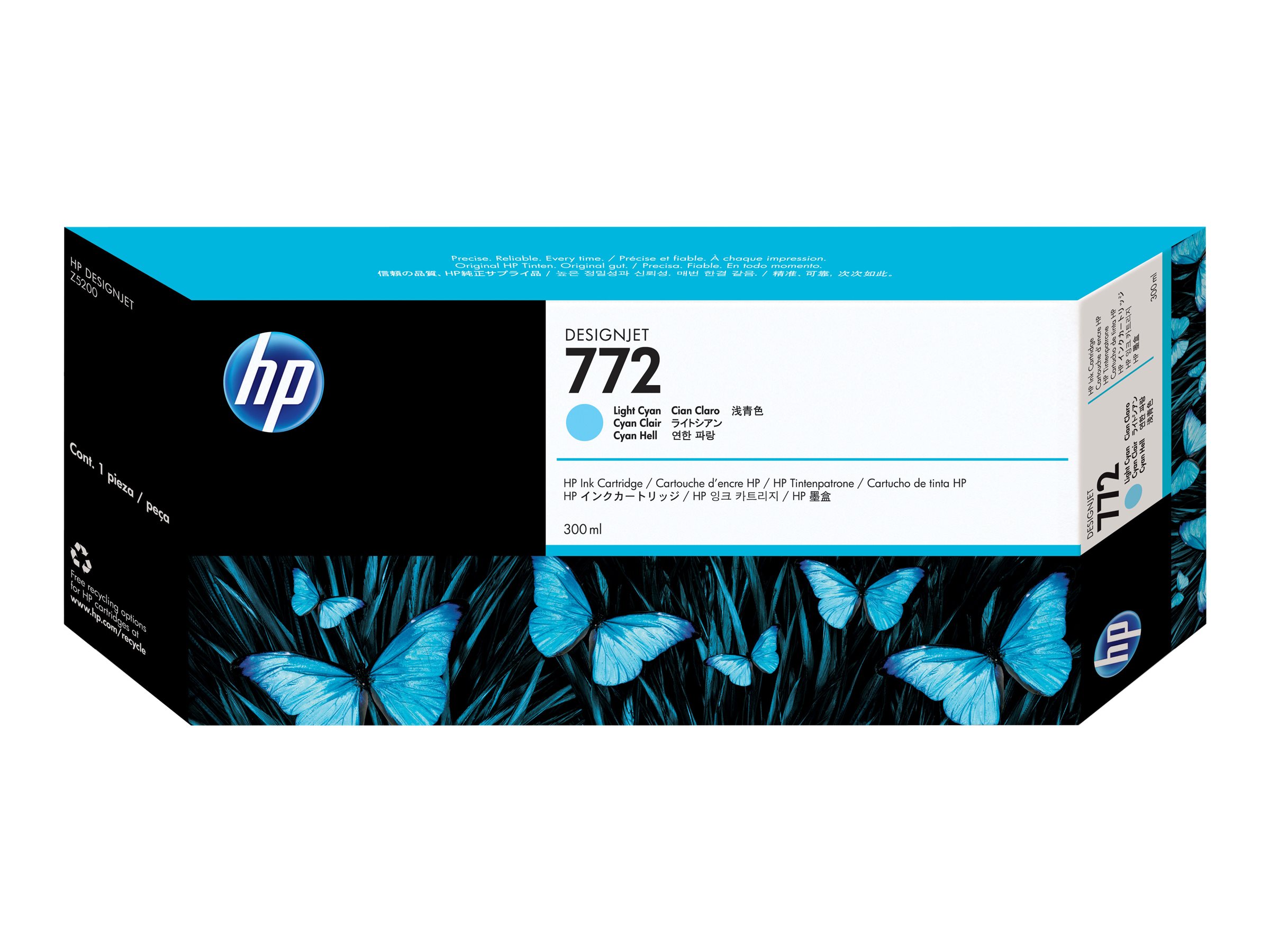 HP 772 - 300 ml - hell Cyan - original - Tintenpatrone - fr DesignJet HD Pro MFP, Z5200, Z5200 PostScript, Z5400 PostScript ePr