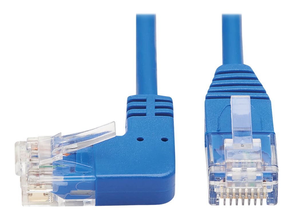 Eaton Tripp Lite Series Left-Angle Cat6 Gigabit Molded Slim UTP Ethernet Cable (RJ45 Left-Angle M to RJ45 M), Blue, 10 ft. (3.05