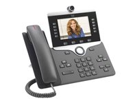 Cisco IP Phone 8845 - IP-Videotelefon - mit Digitalkamera, Bluetooth-Schnittstelle - SIP, SDP - 5 Leitungen - holzkohlefarben 