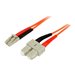 StarTech.com 2m Fiber Optic Cable - Multimode Duplex 50/125 - LSZH - LC/SC - OM2 - LC to SC Fiber Patch Cable