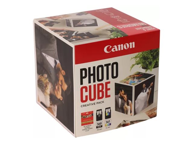 Canon Photo Cube Creative Pack - Glnzend - 2er-Pack - Schwarz, Farbe (Cyan, Magenta, Gelb) - original - Tintenpatrone / Papierk