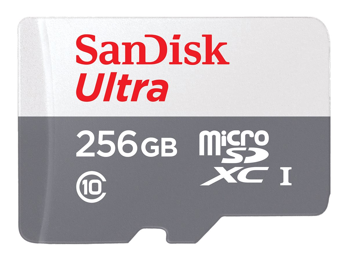 SanDisk Ultra - Flash-Speicherkarte (microSDXC-an-SD-Adapter inbegriffen) - 256 GB - Class 10 - microSDXC UHS-I