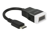 Delock - Video- / Audio-Adapter - 19 pin mini HDMI Type C mnnlich zu HD-15 (VGA), mini-phone stereo 3.5 mm weiblich - 15 cm - S