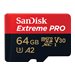 SanDisk Extreme Pro - Flash-Speicherkarte (microSDXC-an-SD-Adapter inbegriffen) - 64 GB - A2 / Video Class V30 / UHS-I U3 / Clas