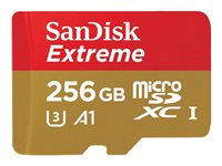 SanDisk Extreme - Flash-Speicherkarte (microSDXC-an-SD-Adapter inbegriffen) - 256 GB - A1 / Video Class V30 / UHS-I U3 - microSD