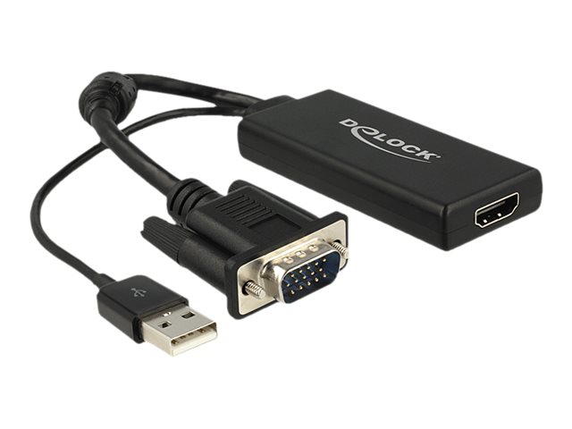 DeLOCK - Videokonverter - VGA - HDMI - Schwarz - retail