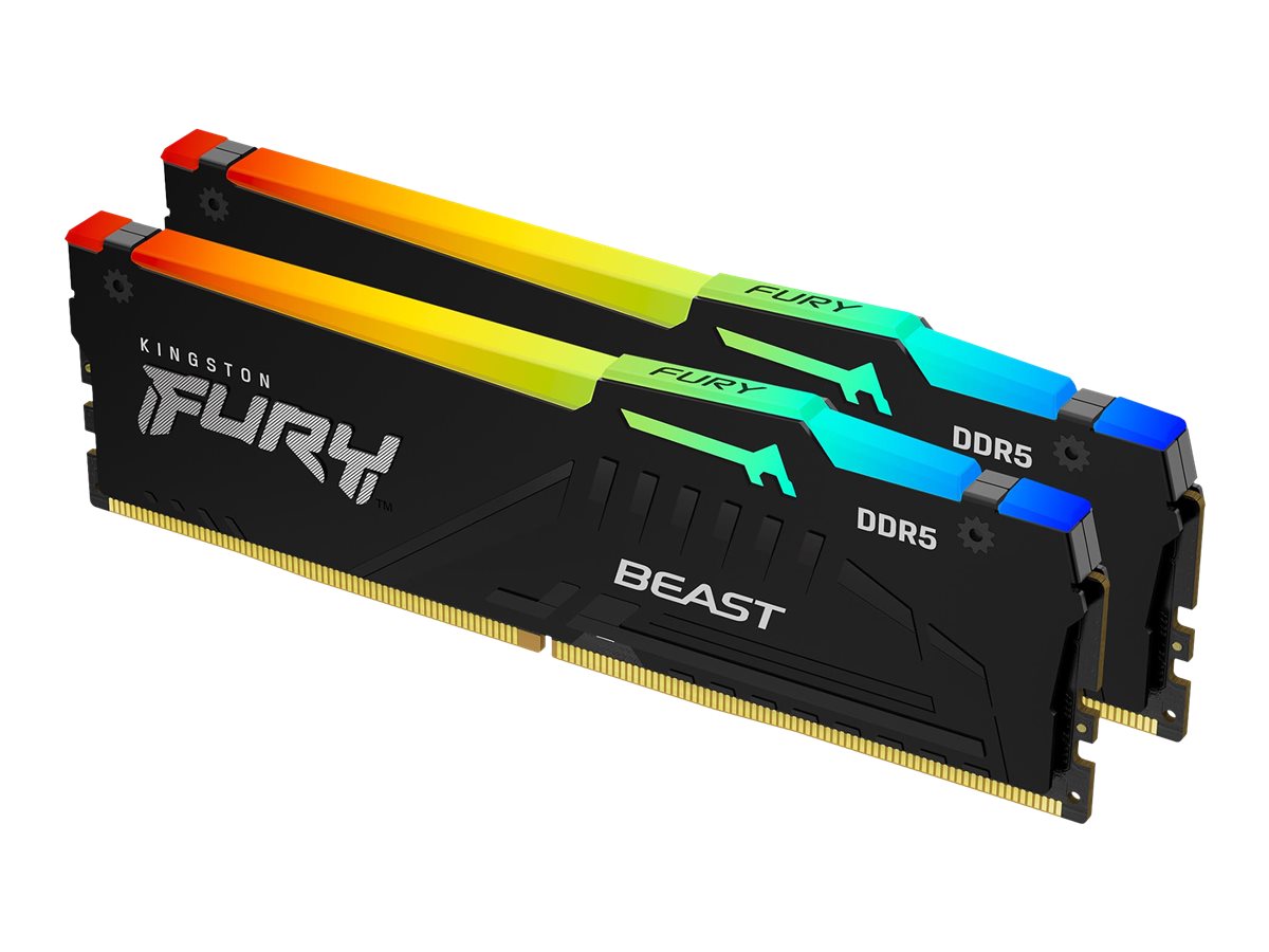 Kingston FURY Beast RGB - DDR5 - Kit - 32 GB: 2 x 16 GB - DIMM 288-PIN - 5200 MHz / PC5-41600