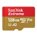 SanDisk Extreme - Flash-Speicherkarte (microSDXC-an-SD-Adapter inbegriffen) - 128 GB - A2 / Video Class V30 / UHS-I U3 / Class10