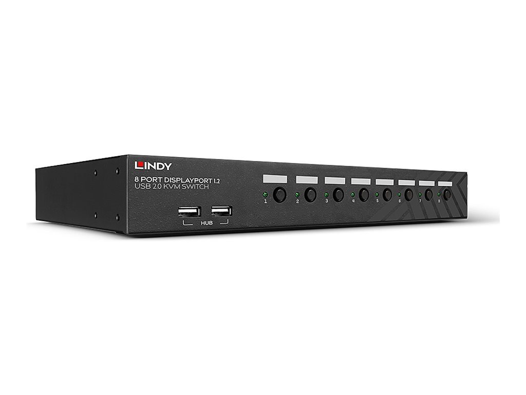 Lindy - KVM-/Audio-Switch - 8 x DisplayPort / Audio / USB - 1 lokaler Benutzer - an Rack montierbar