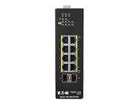 Eaton Tripp Lite series 8-Port Lite Managed Industrial Gigabit Ethernet Switch - 10/100/1000 Mbps, PoE+ 30W, 2 GbE SFP Slots, -1