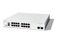 Cisco Catalyst 1300-16T-2G - Switch - L3 - managed - 16 x 10/100/1000Base-T + 2 x Gigabit Ethernet SFP - an Rack montierbar