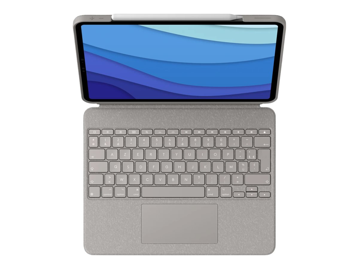Logitech Combo Touch - Tastatur und Foliohlle - mit Trackpad - hintergrundbeleuchtet - Apple Smart connector - AZERTY