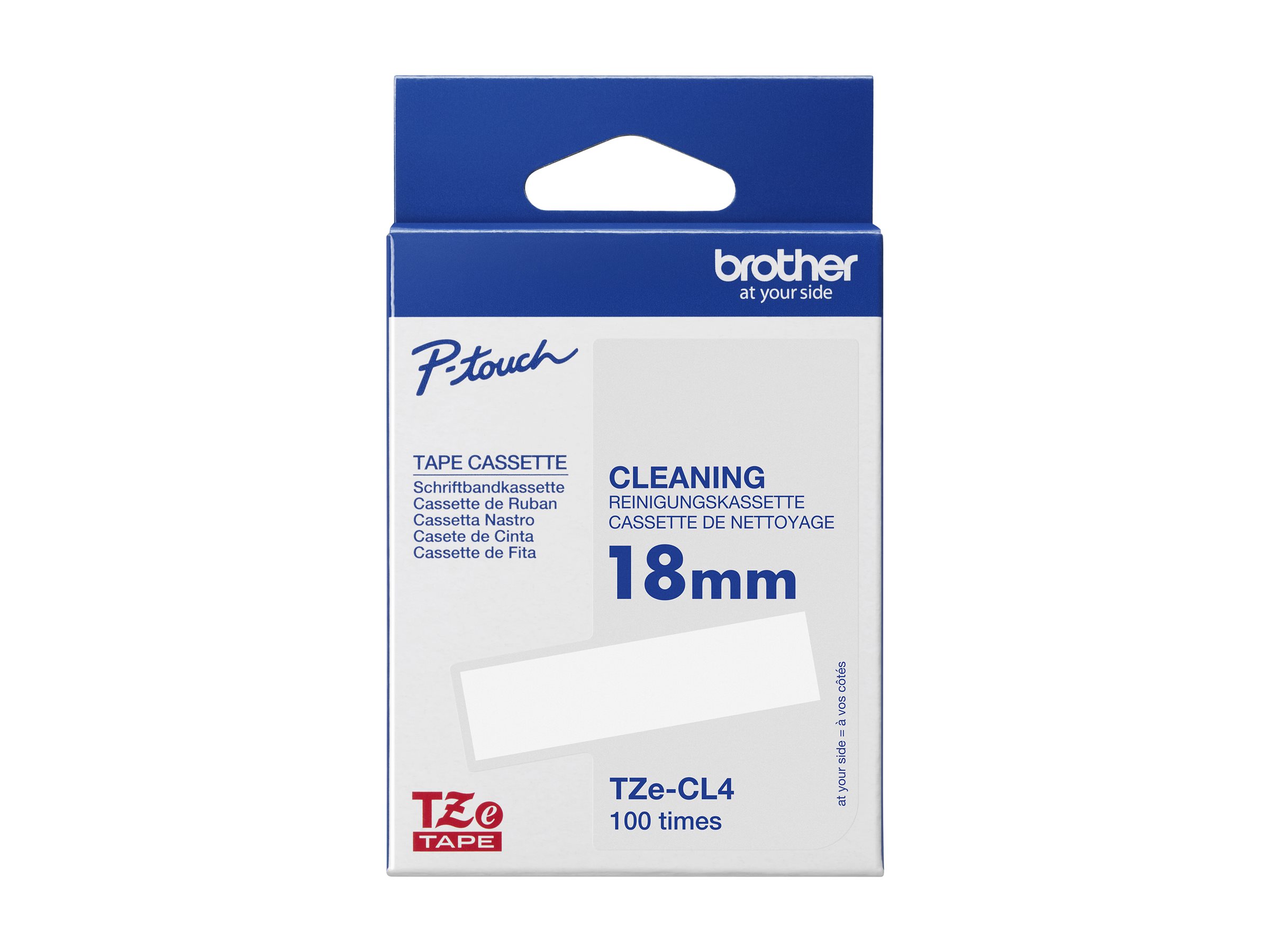 Brother TZe-CL4 - Rolle (1,8 cm x 8 m) 1 Kassette(n) Reinigungsband - fr Brother PT-D600; P-Touch PT-D400, D450, D800, E310, E5