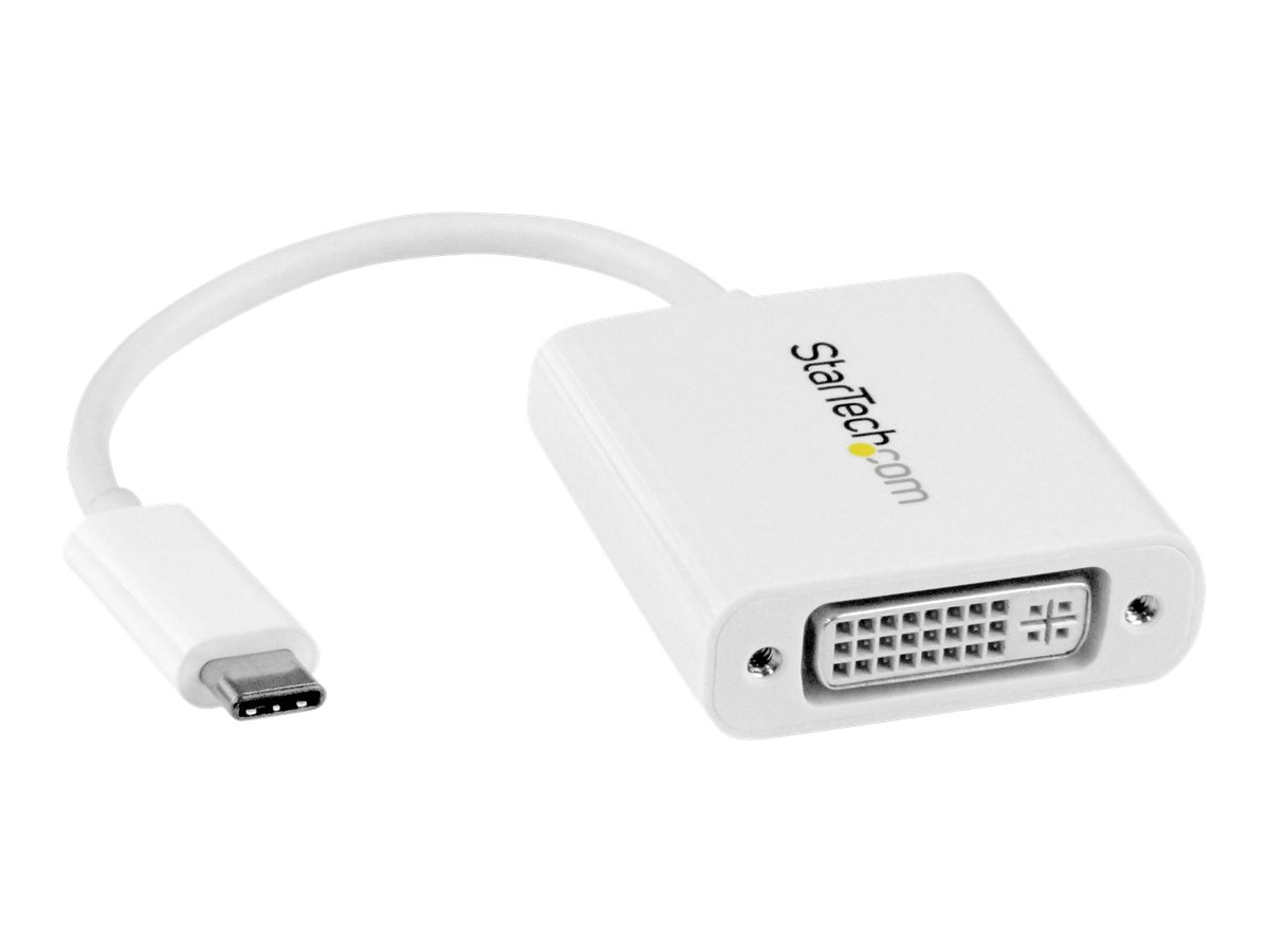 StarTech.com USB-C auf DVI Adapter - USB Type-C DVI Konverter fr MacBook, Chromebook, Dell XPS oder andere USB-C Gerte - Weiss