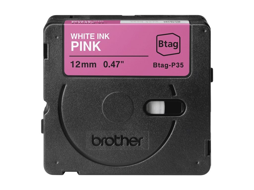 Brother BTAG-P35 - Weiss auf Pink - Rolle (1,2 cm x 4 m) 1 Kassette(n) Hngebox - Etikettenband