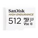 SanDisk High Endurance - Flash-Speicherkarte (microSDXC-an-SD-Adapter inbegriffen) - 512 GB - Video Class V30 / UHS-I U3 / Class