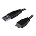 StarTech.com 15cm schlankes SuperSpeed USB 3.0 A auf Micro B Kabel - St/St - USB 3.0 Anschlusskabel - Schwarz - USB-Kabel - Micr