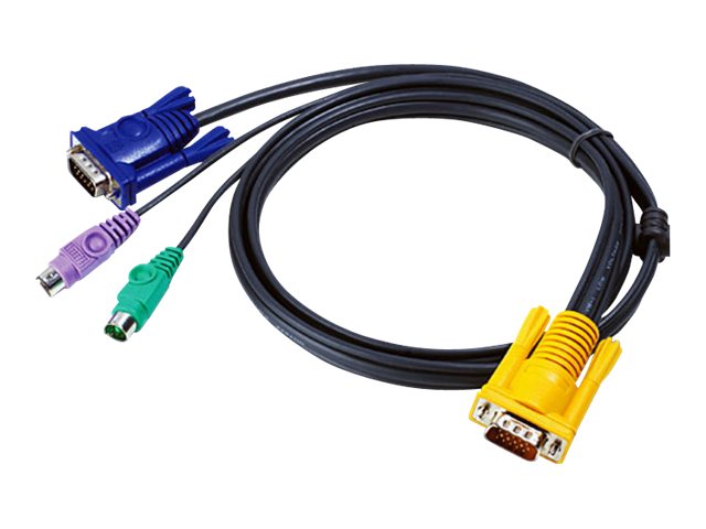 ATEN - Tastatur- / Video- / Maus- (KVM-) Kabel - 15 pin D-Sub (DB-15) (M) zu PS/2, HD-15 (VGA) (M) - 3 m - fr KVM on the NET CS