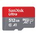 SanDisk Ultra - Flash-Speicherkarte (microSDXC-an-SD-Adapter inbegriffen) - 512 GB - A1 / UHS Class 1 / Class10 - microSDXC UHS-