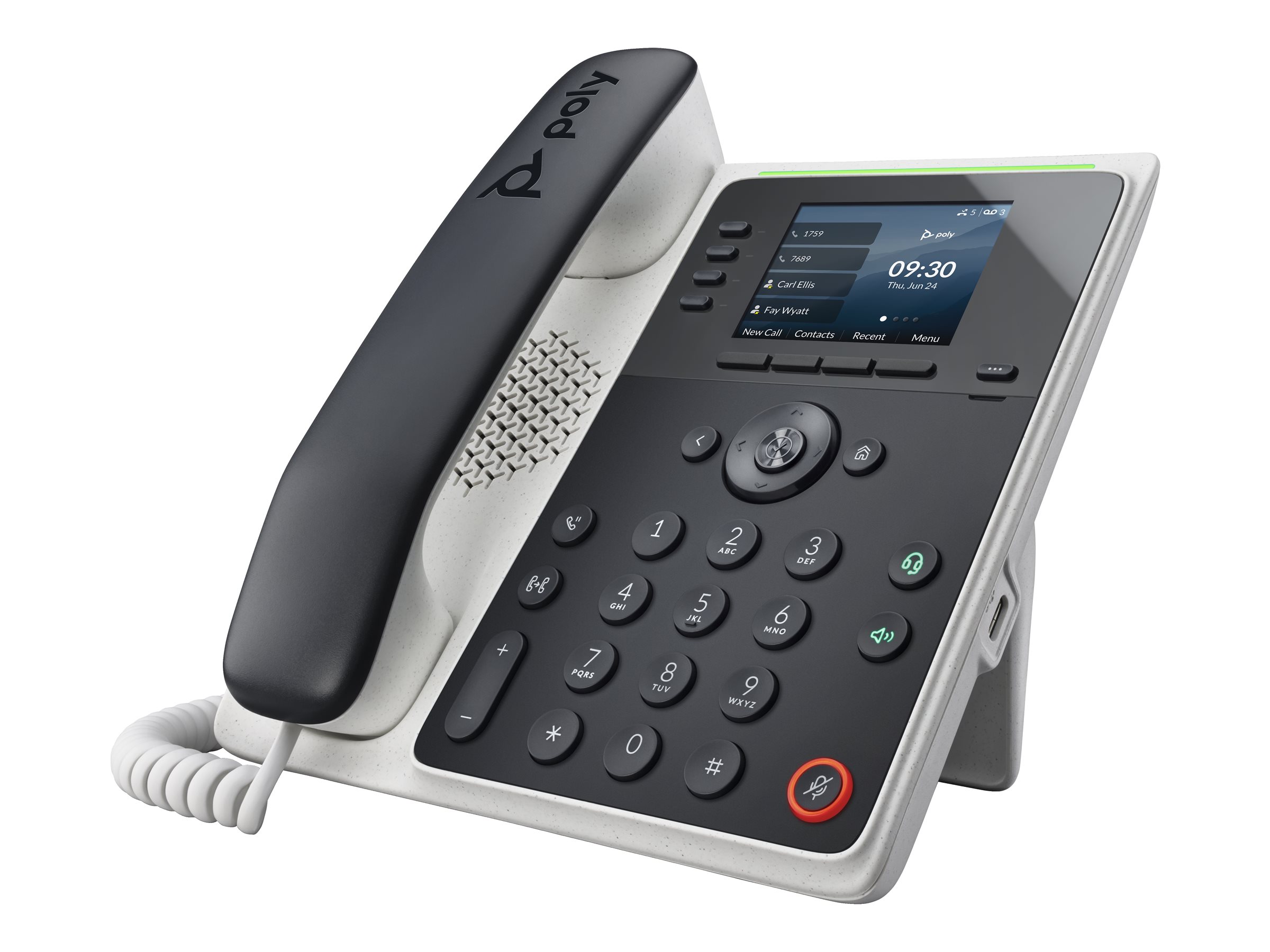 Poly Edge E220 - VoIP-Telefon mit Rufnummernanzeige/Anklopffunktion - dreiweg Anruffunktion - SIP, SDP - Mehrfachleitungsbetrieb