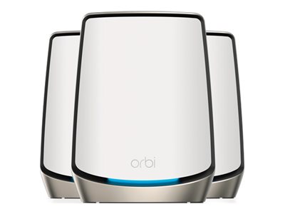 NETGEAR Orbi 860 Series RBK863S - WLAN-System - (Router, 2 Extender) - bis zu 627 m - Netz 10GbE - Wi-Fi 6