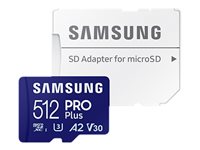 Samsung PRO Plus MB-MD512SA - Flash-Speicherkarte (microSDXC-an-SD-Adapter inbegriffen) - 512 GB - A2 / Video Class V30 / UHS-I 