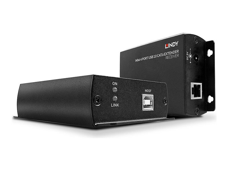 LINDY - Sender und Empfnger - USB-Erweiterung - USB 2.0 - 4 Anschlsse - bis zu 140 m