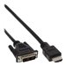 InLine - Adapterkabel - DVI-D mnnlich zu HDMI mnnlich - 50 cm - Schwarz - Daumenschrauben