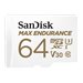 SanDisk Max Endurance - Flash-Speicherkarte (microSDXC-an-SD-Adapter inbegriffen) - 64 GB - Video Class V30 / UHS-I U3 / Class10