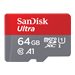 SanDisk Ultra - Flash-Speicherkarte (microSDXC-an-SD-Adapter inbegriffen) - 64 GB - A1 / UHS Class 1 / Class10 - microSDXC UHS-I