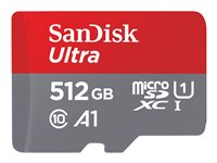 SanDisk Ultra - Flash-Speicherkarte (microSDXC-an-SD-Adapter inbegriffen) - 512 GB - A1 / UHS Class 1 / Class10 - microSDXC UHS-