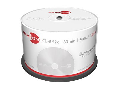Primeon silver-protect-disc - 50 x CD-R - 700 MB (80 Min) 52x - Spindel