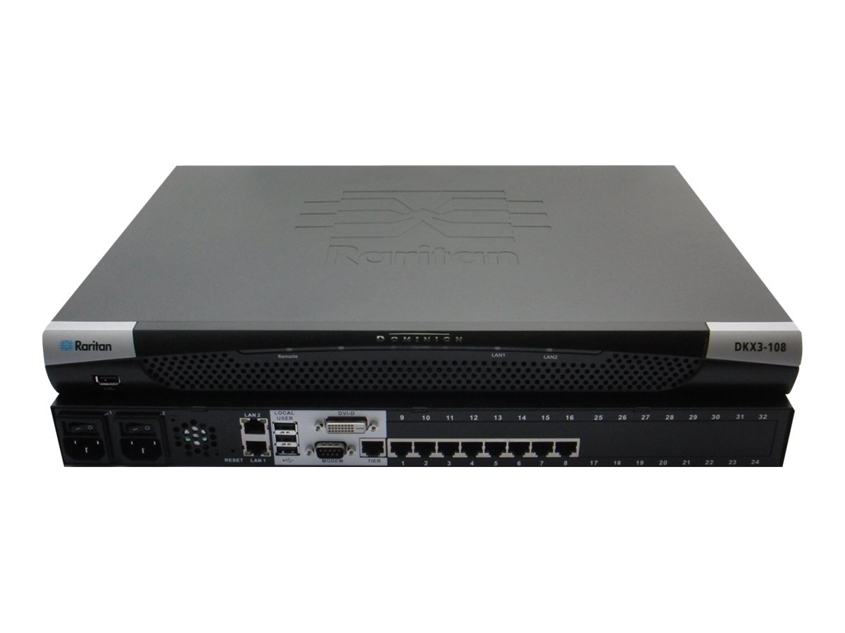 Raritan Dominion DKX3-108 - KVM-Switch - CAT5 - 8 x KVM port(s) - 1 lokaler Benutzer - 1 IP-Benutzer