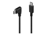 Lindy - USB-Kabel - 24 pin USB-C (M) gerade zu 24 pin USB-C (M) nach rechts abgewinkelt - USB 2.0 - 1 m - rund