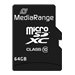 MediaRange - Flash-Speicherkarte (microSDXC-an-SD-Adapter inbegriffen) - 64 GB - Class 10 - microSDXC - Schwarz