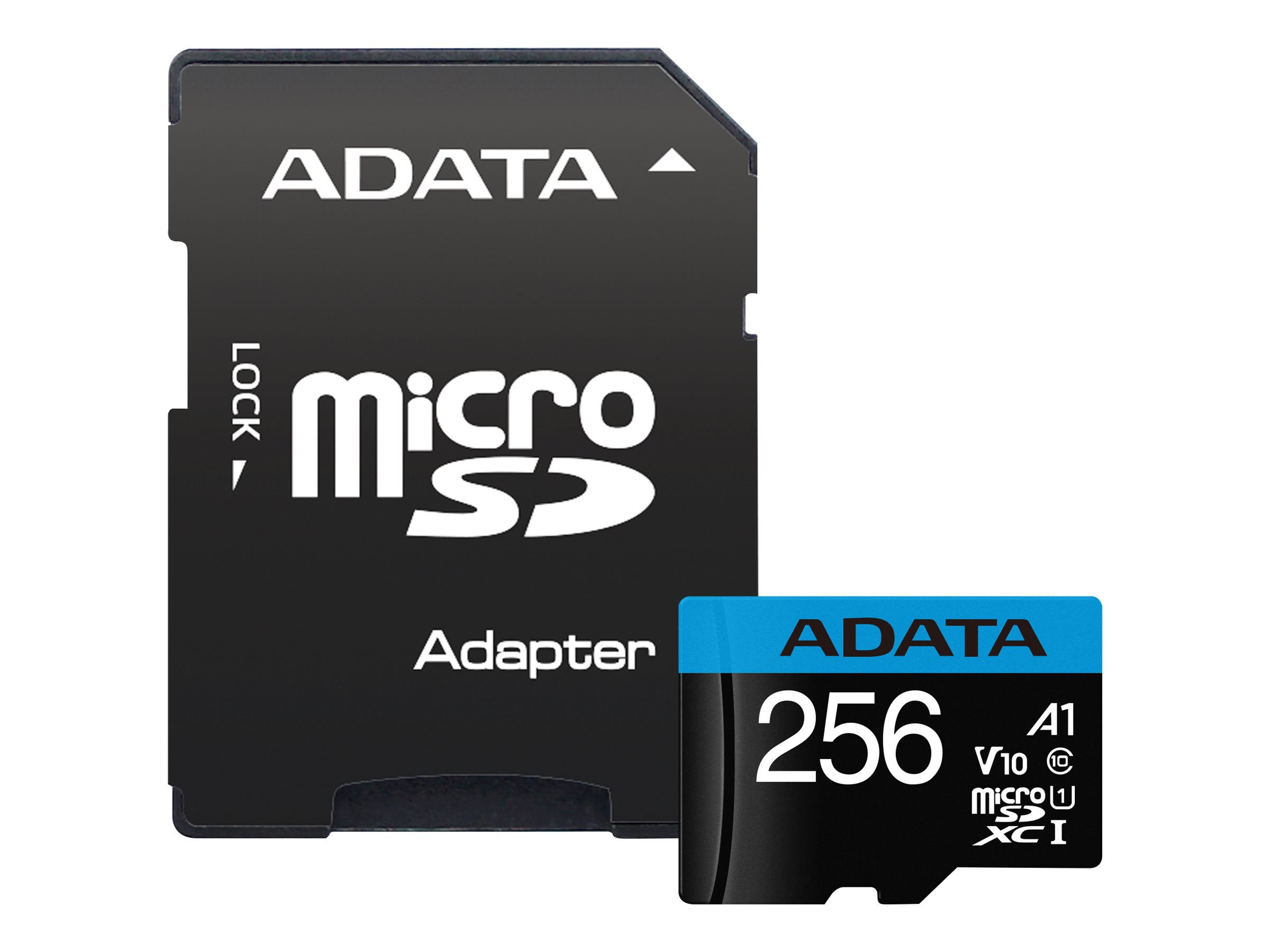 ADATA Premier - Flash-Speicherkarte (microSDXC-an-SD-Adapter inbegriffen) - 256 GB - Video Class V10 / UHS-I U1 / Class10 - micr