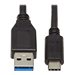 Eaton Tripp Lite Series USB-C to USB-A Cable (M/M), USB 3.2 Gen 1 (5 Gbps), Thunderbolt 3 Compatible, 20-in. (50.8 cm) - USB-Kab