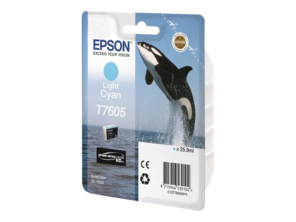 Epson T7605 - 26 ml - hell Cyan - Original - Blisterverpackung - Tintenpatrone