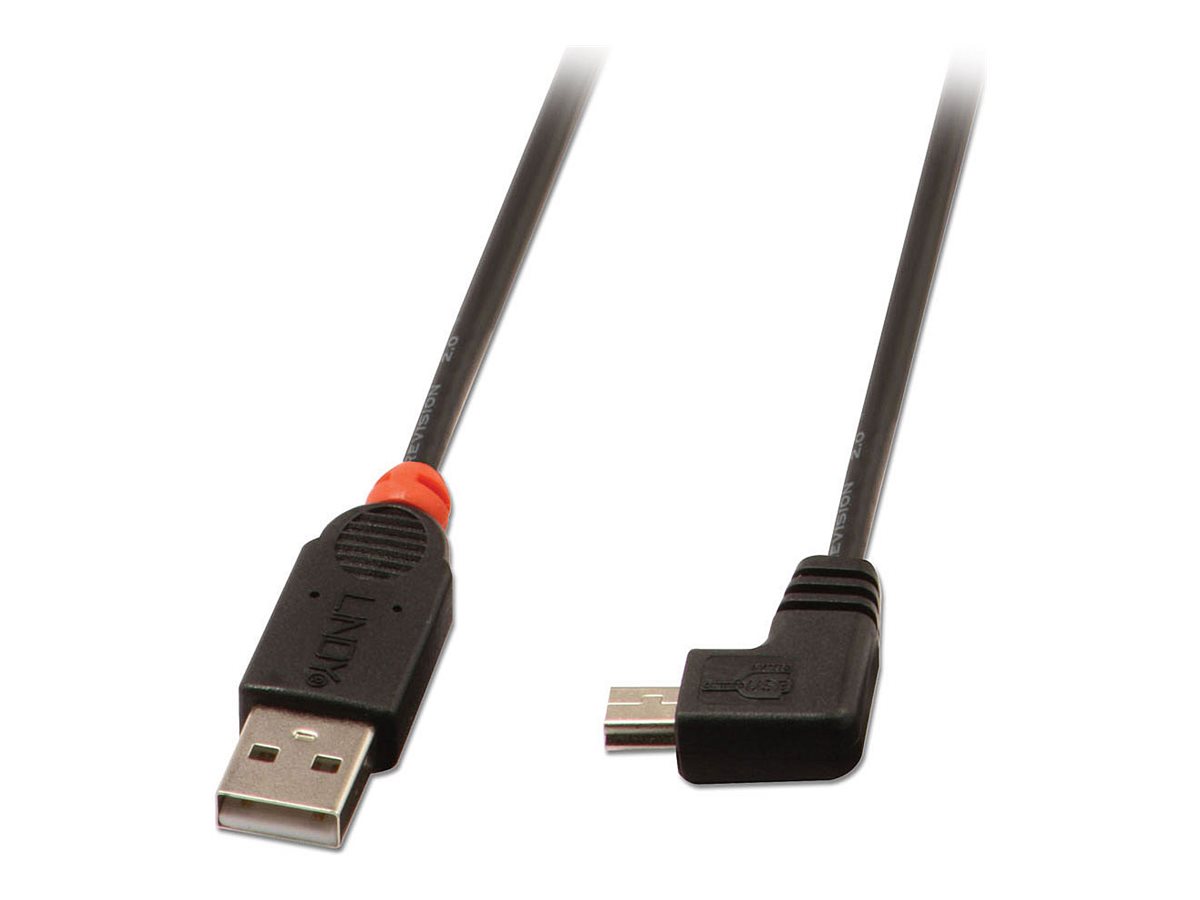 Lindy - USB-Kabel - USB (M) zu Mini-USB, Typ B (M) - USB 2.0 - 50 cm - 90 Stecker, geformt