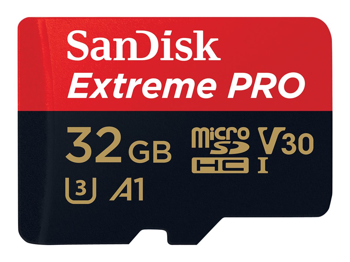 SanDisk Extreme Pro - Flash-Speicherkarte (microSDXC-an-SD-Adapter inbegriffen) - 32 GB - A1 / Video Class V30 / UHS-I U3 - 667x