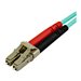 StarTech.com 15 m OM4 LC to LC Multimode Duplex Fiber Optic Patch Cable- Aqua - 50/125 - Fiber Optic Cable - 40/100Gb - LSZH (45