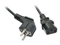 Lindy Schuko IEC Mains Cable - Stromkabel - power CEE 7/7 gewinkelt zu power IEC 60320 C13 - 70 cm - geformt - Schwarz