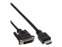 InLine - Adapterkabel - DVI-D mnnlich zu HDMI mnnlich - 50 cm - Schwarz - Daumenschrauben